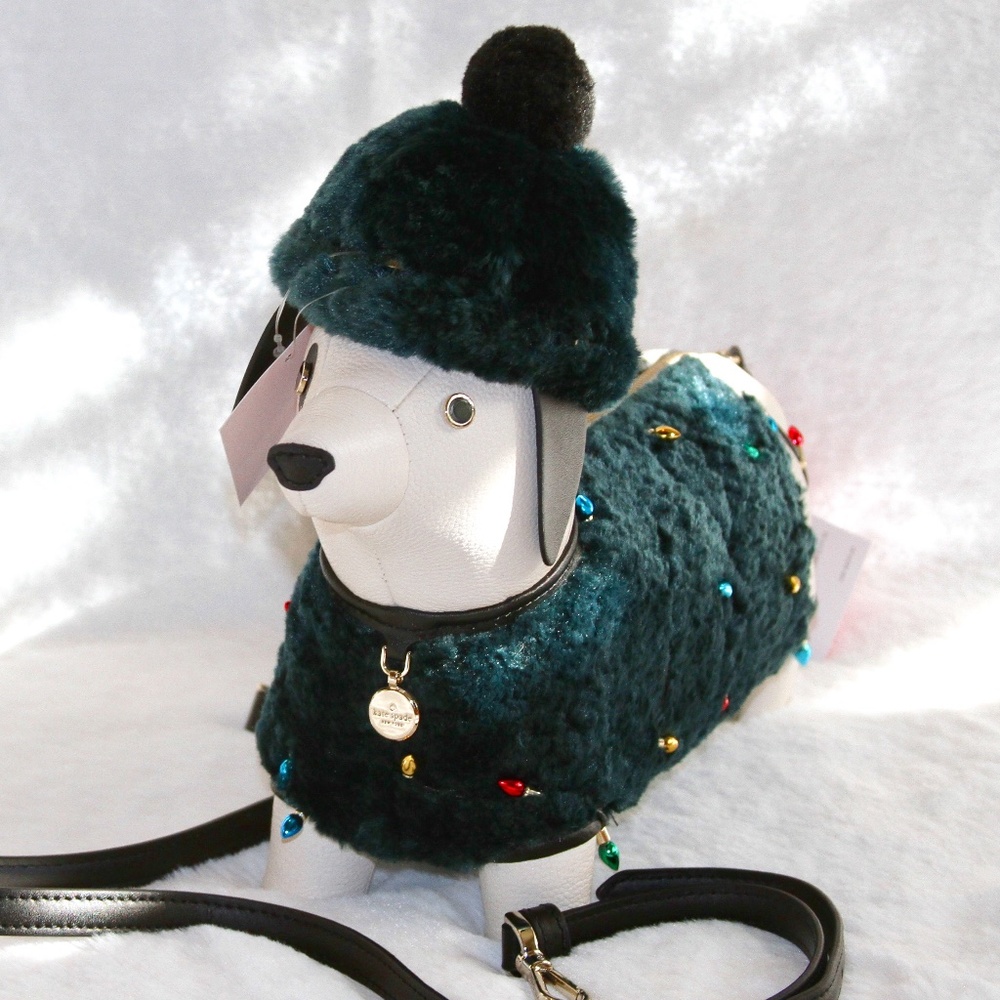 NWT KATE SPADE Claude Dachshund dog Crossbody Bag Purse In Peacock Sapphire